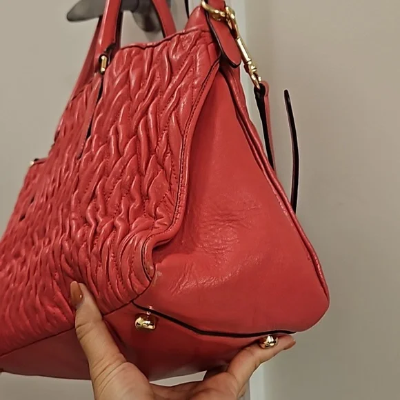 Coach Twisted Gathered Leather Morgan  Bag Satchel Bag - Picture 4 of 12